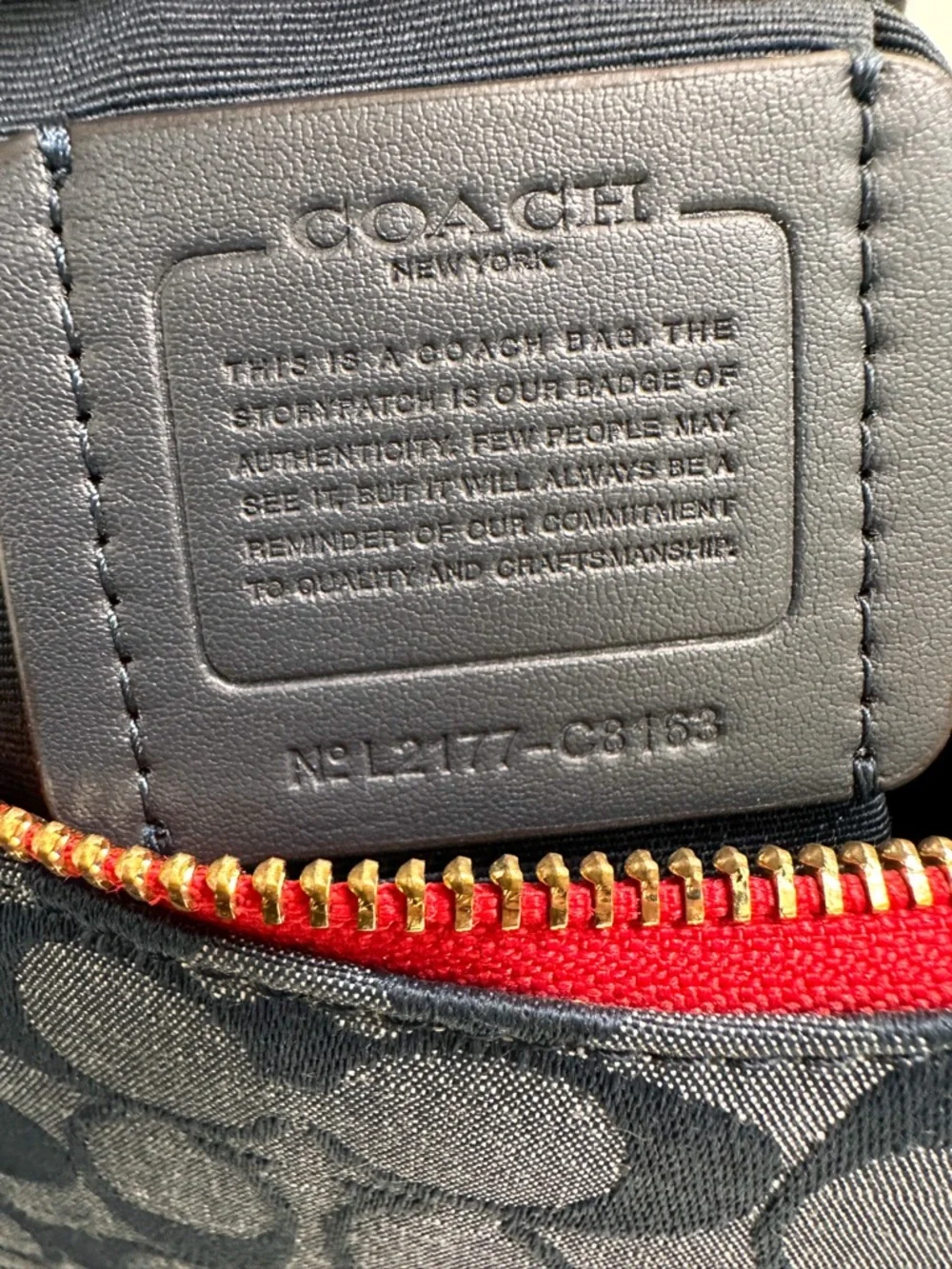 Coach Kleo Shoulder Bag Blue Signature Chambray Red‎ Lining